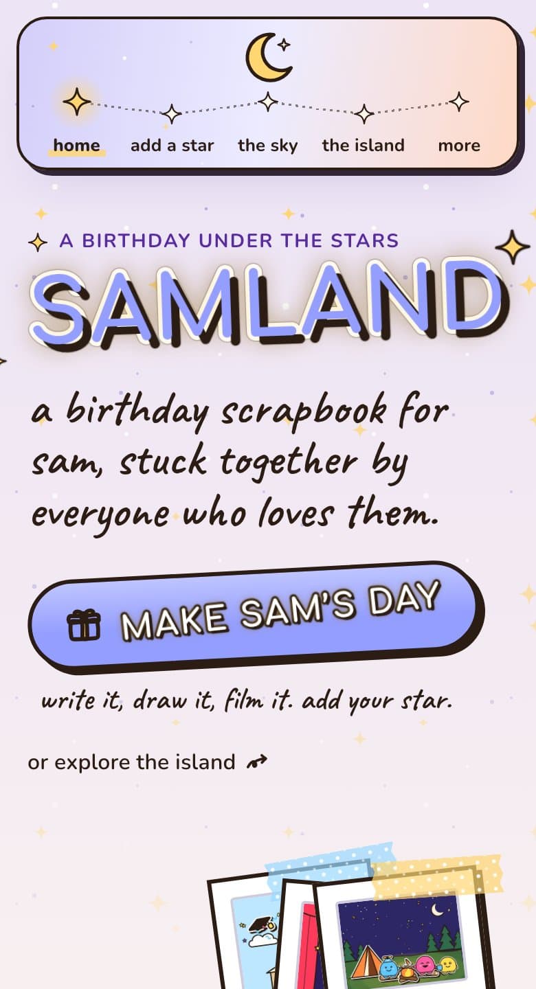 the front page in Starlight on a phone: the constellation hangs under a crescent moon, with a more point at its end