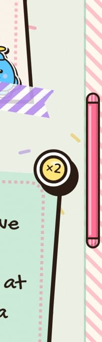 Candy Shop's scrollbar up close: a pink sweet with striped wrapper ends, riding a candy-striped groove
